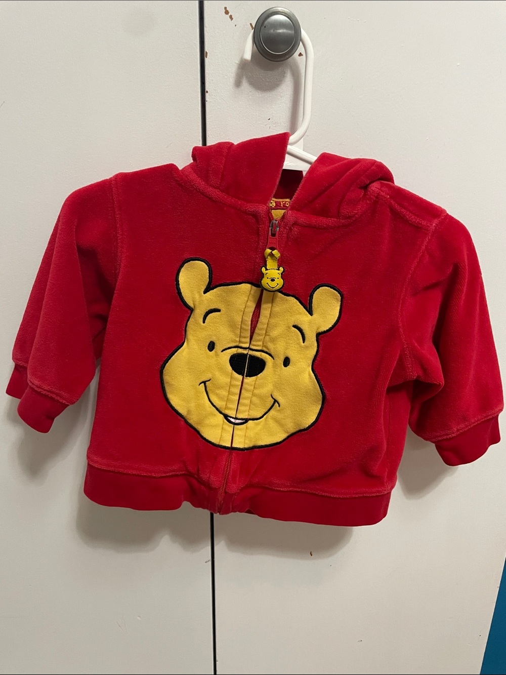 Winnie the Pooh Red Hooded Baby Zip-Up Sweatshirt